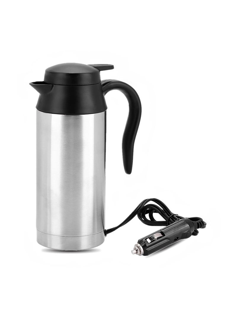 Travel Car Kettle, Portable Stainless Steel Car Electric Kettle, 24V Heater Bottle Pot for Hot Water, Coffee,Travel, Home Use (750ml)