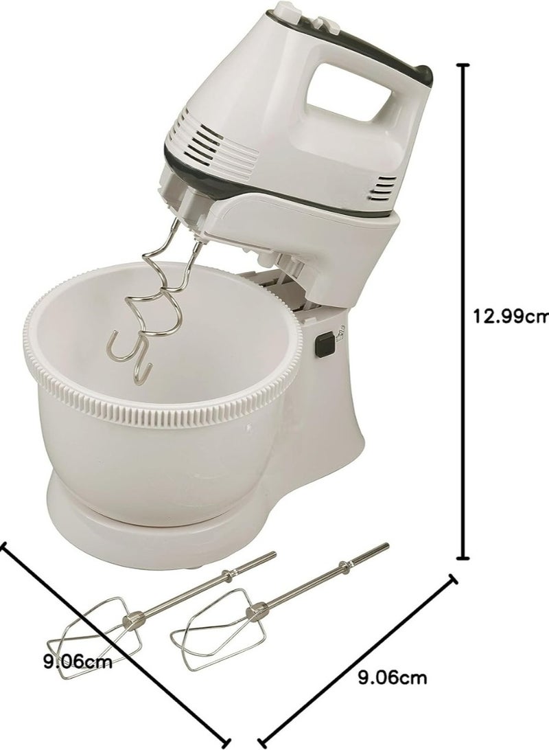 stand Mixer with Stand & Bowl - 5 Speed Controls with Detachable Stainless-Steel 2 Beater & 2 Dough Hooks