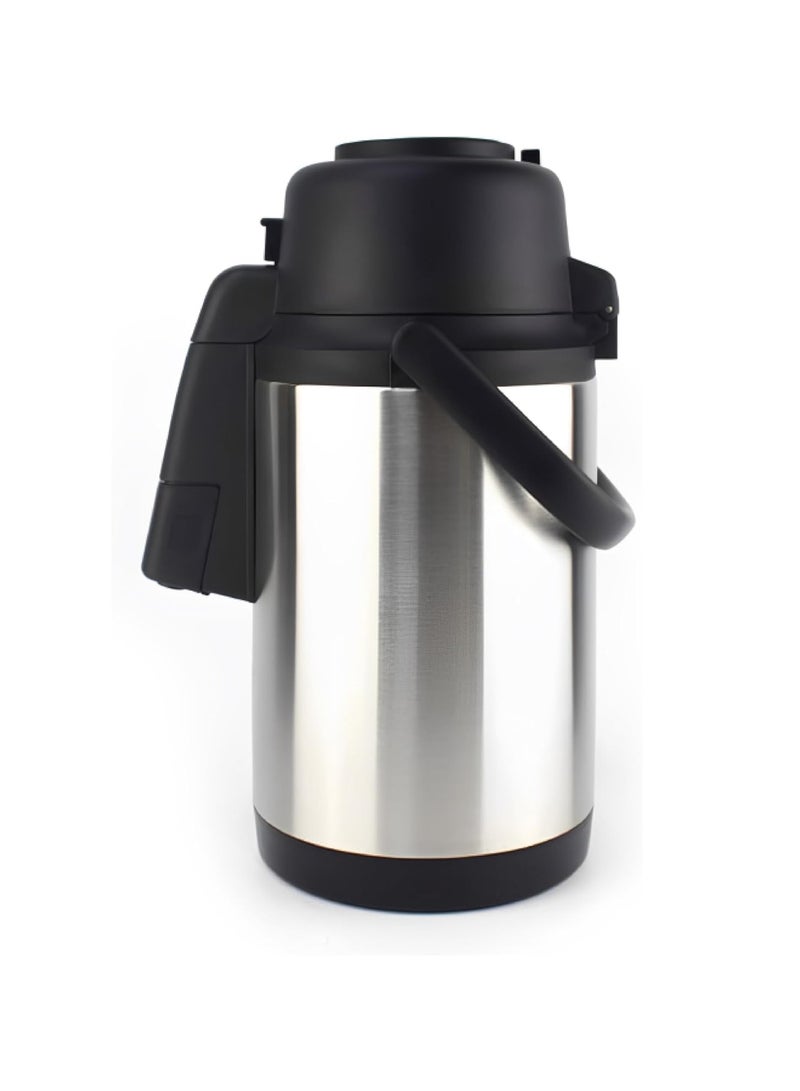 Airpot Flask with Pump Vacuum Insulated Double Wall Stainless Steel Flask 2.5ltr