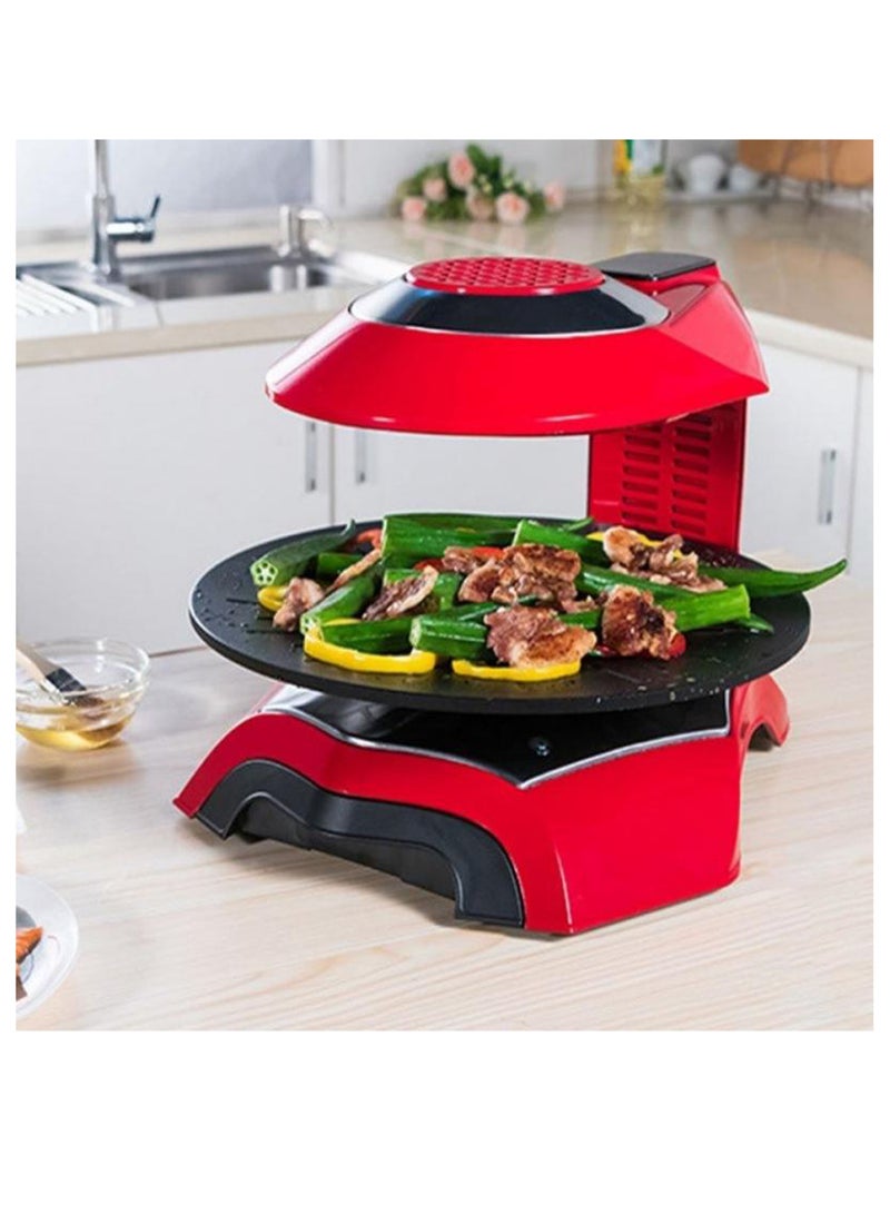 Automatic Rotating 1400w Grill Nonstick Infrared Roaster Indoor Korean Bbq Smokeless Electric Grill