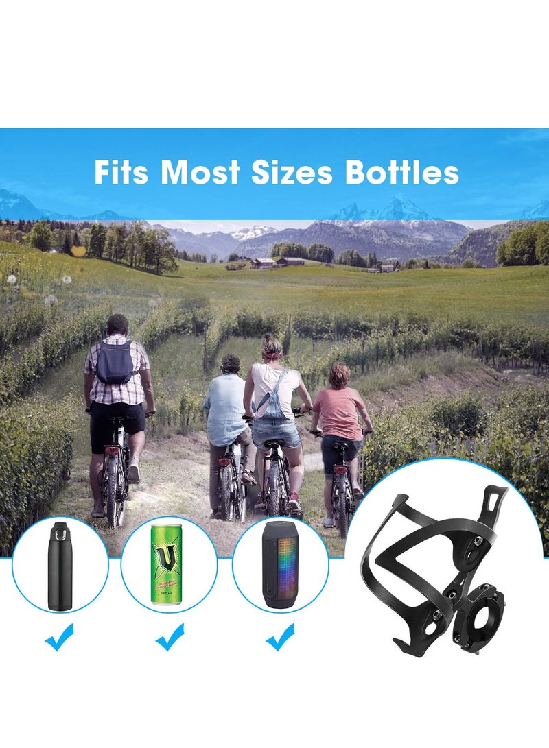 Bike Cup Holder Bicycle 2-in-1 Bottle Bracket Aluminum Alloy Water Bottle Cages Universal Rotation Cup Drink Holders for Bike Handlebars Motorcycle