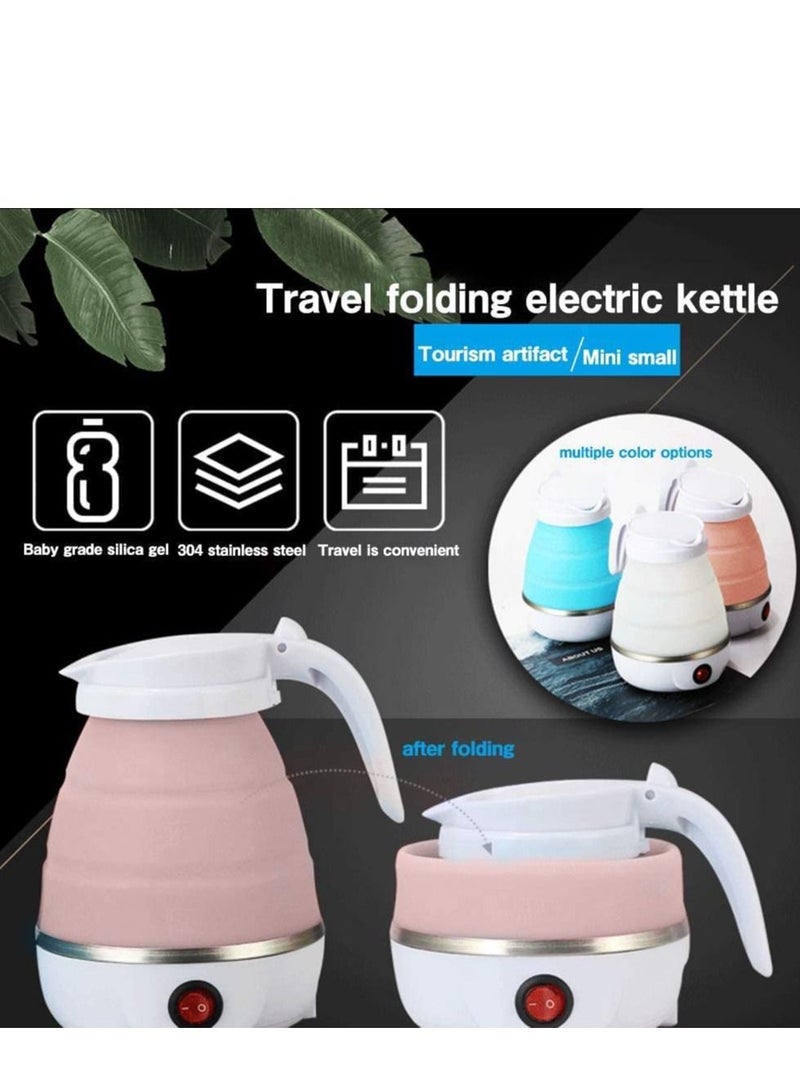 Foldable Portable Electric Kettle Mini Travel Winter Outdoor Portable Kettle with Separable Power Food Grade Silicone Household Kettle Heating Convenient Safe Quick Multipurpose Utility Tool