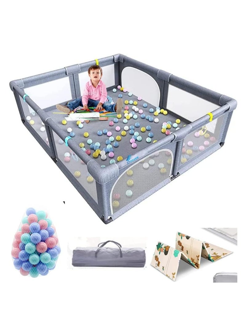 Widely Useful Playpen, Versatile Playpen for Babies and Toddlers, Stylish Playpen Fence with Fluffy Play Mat