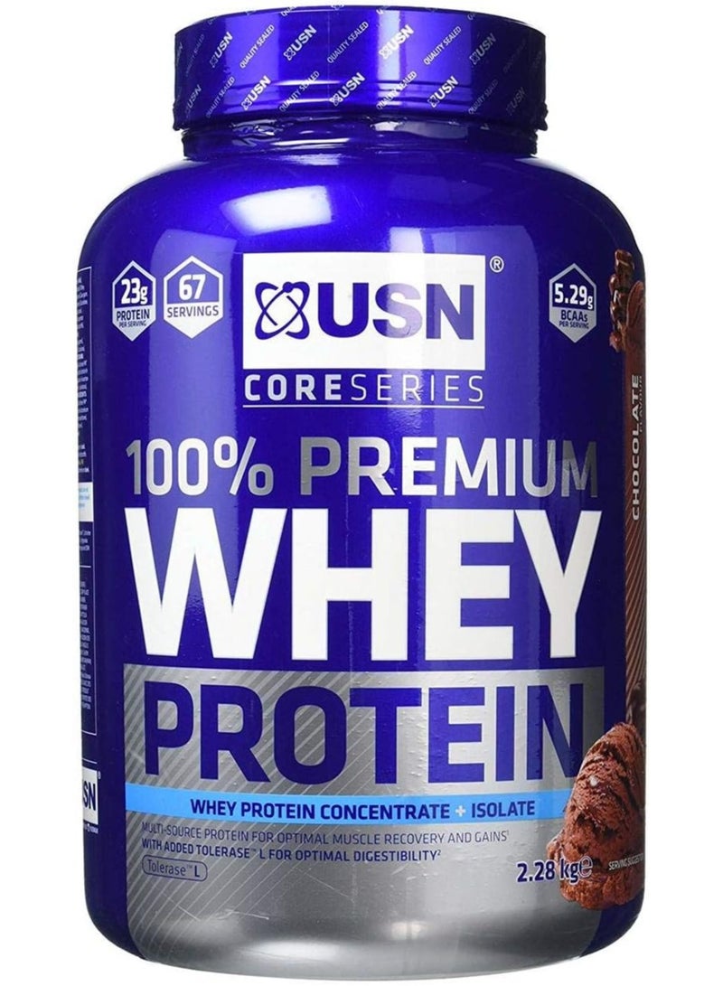USN 100% Premium Whey Protein, Chocolate Flavor,2.28 Kg