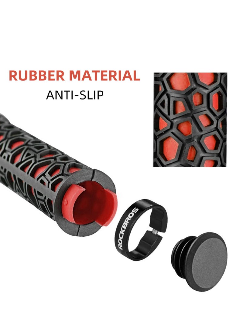 Bike Handle Grips Non-Slip Bike Grips Double Lock-on Bicycle Handlebar GripsComfortable Bicycle Locking Grips, Non-Slip MTB Handle Grips Folding Bikes 22.2mm
