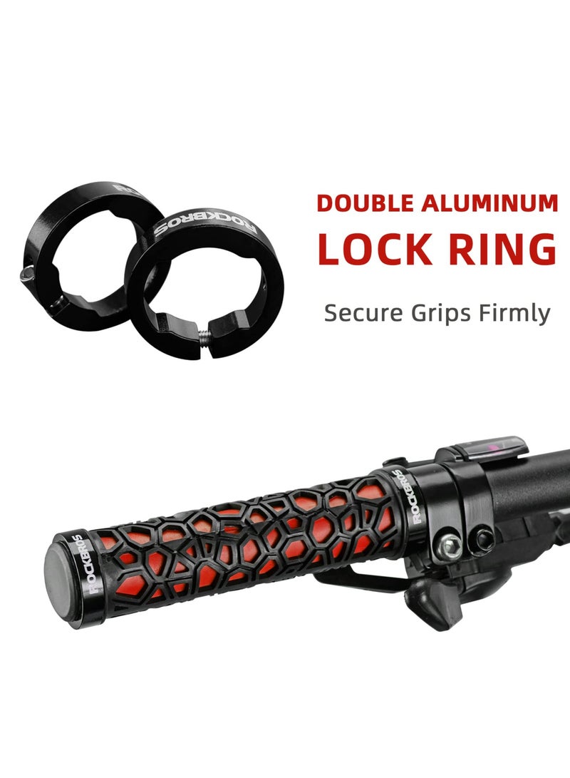 Bike Handle Grips Non-Slip Bike Grips Double Lock-on Bicycle Handlebar GripsComfortable Bicycle Locking Grips, Non-Slip MTB Handle Grips Folding Bikes 22.2mm