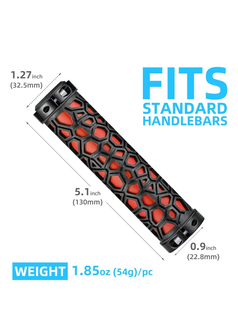 Bike Handle Grips Non-Slip Bike Grips Double Lock-on Bicycle Handlebar GripsComfortable Bicycle Locking Grips, Non-Slip MTB Handle Grips Folding Bikes 22.2mm