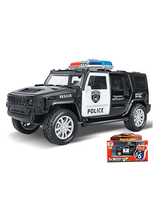 1/36 Simulation Police Car Vehicle Pull Back Truck Model Kids Toy 20 x 10 x 20cm