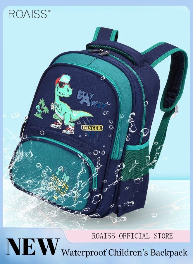 Children's Waterproof Printed Student Backpack Large Capacity Multi Pocket Backpack Adjustable Wide Shoulder Strap