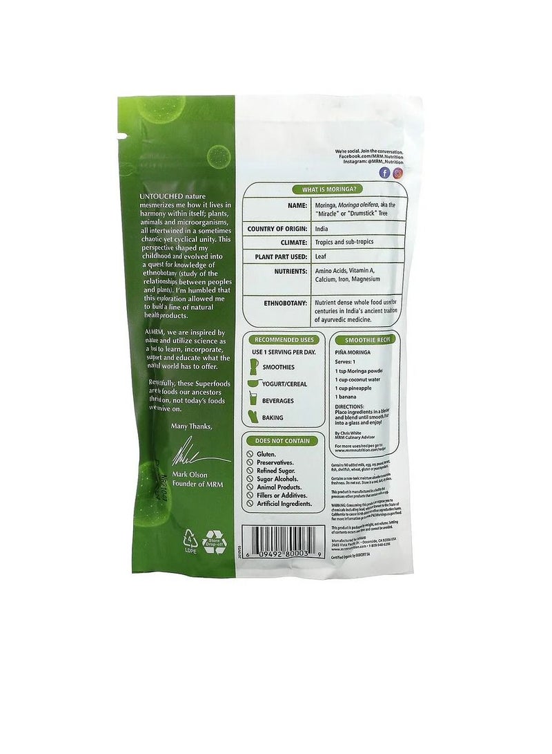 Raw Organic Moringa Leaf Powder Dietary Supplement