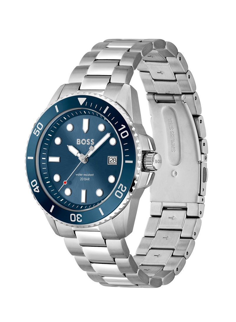 Ace Men's Blue Dial Stainless Steel Watch - 1513916