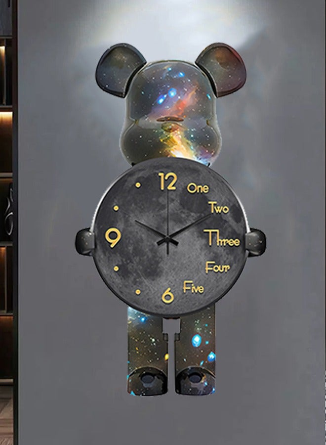 Silent Wall Clock - Home Decor Clock, Hanging Bear Clock, Animal Clock for Home, Nursery, Office, Baby Room - Non-Ticking, Decorative, Cute