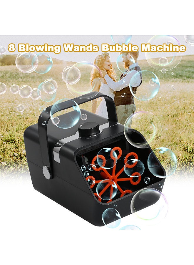 Bubble Machine Automatic Bubble Blower Bubble Maker Portable 2 Speeds for Parties Weddings Birthdays Outdoor Indoor Use Black