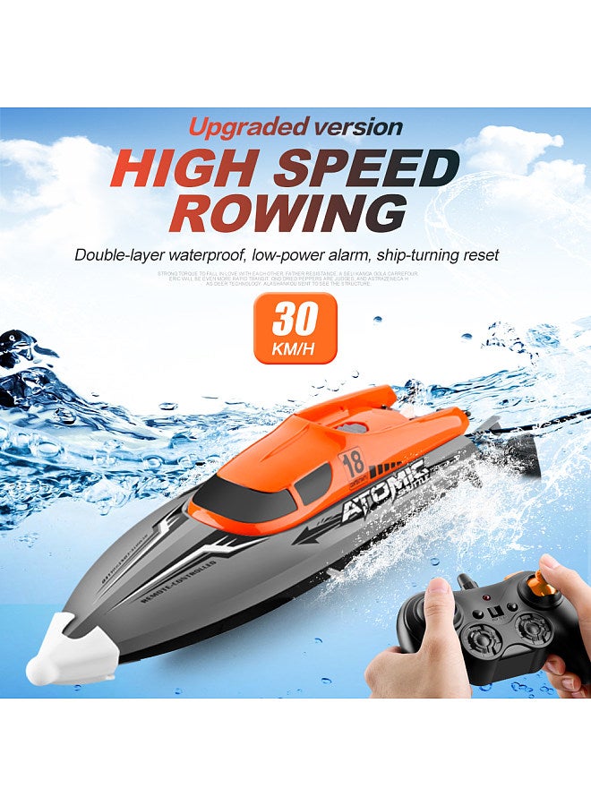 RC Boat Remote Control Boat 30KM/H High Speed IPV7 Waterproof 2.4GHz 4 Channel Racing Boat for Kids Adults