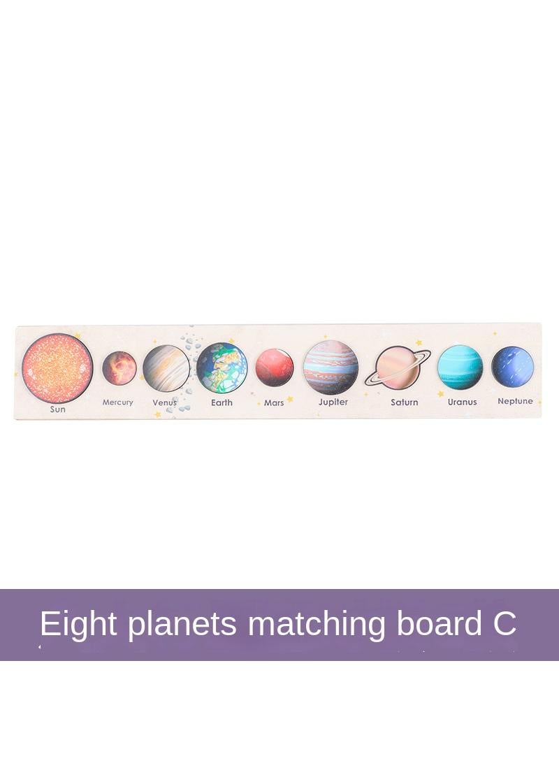Children's Cognitive Universe Solar System Eight Planets Wooden Puzzle Matching Toy