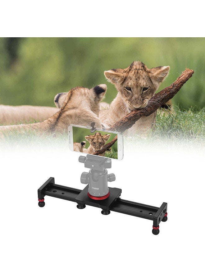 30cm/12inch Aluminum Alloy Camera Track Slider Video Stabilizer Rail for DSLR Camera Camcorder DV Film Photography, Load up to 11Lbs