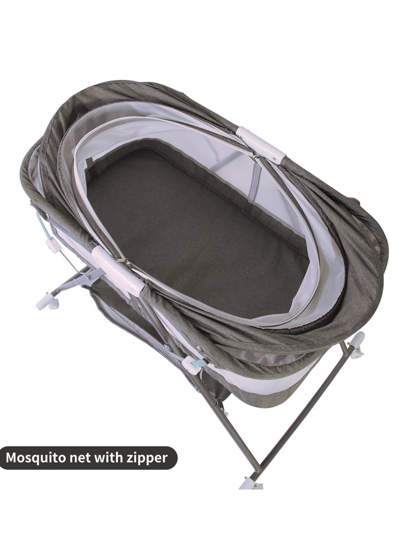 Two In One Baby Bassinet Foldable Newborn Bed Lightweight Bouncing Cradle