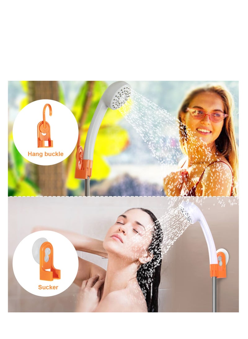 Portable Outdoor Shower, Outdoor Electric Shower Rechargeable Pump, LED Lighting, USB Charging, Detachable Battery, Pumps The Water from The Bucket into a Stable and Gentle Shower Stream