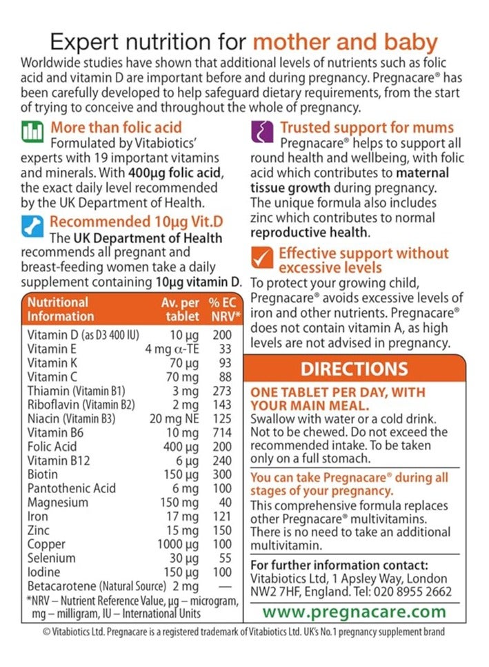 Pregnacare Original - 30 Tabs