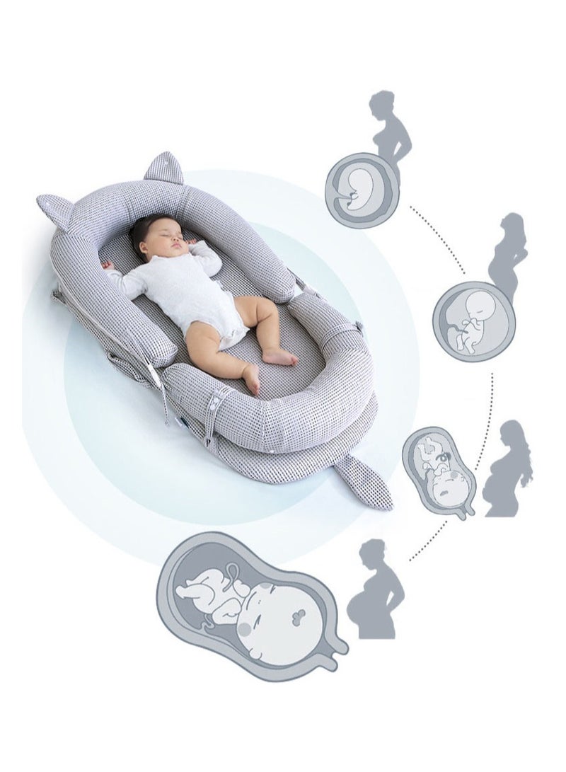 Soft And Lightweight Portable Design With Printed Bassinet For Up To 0-12 Months, Baby Lounger Baby Nest Cotton Newborn Bassinet Mattress for Baby