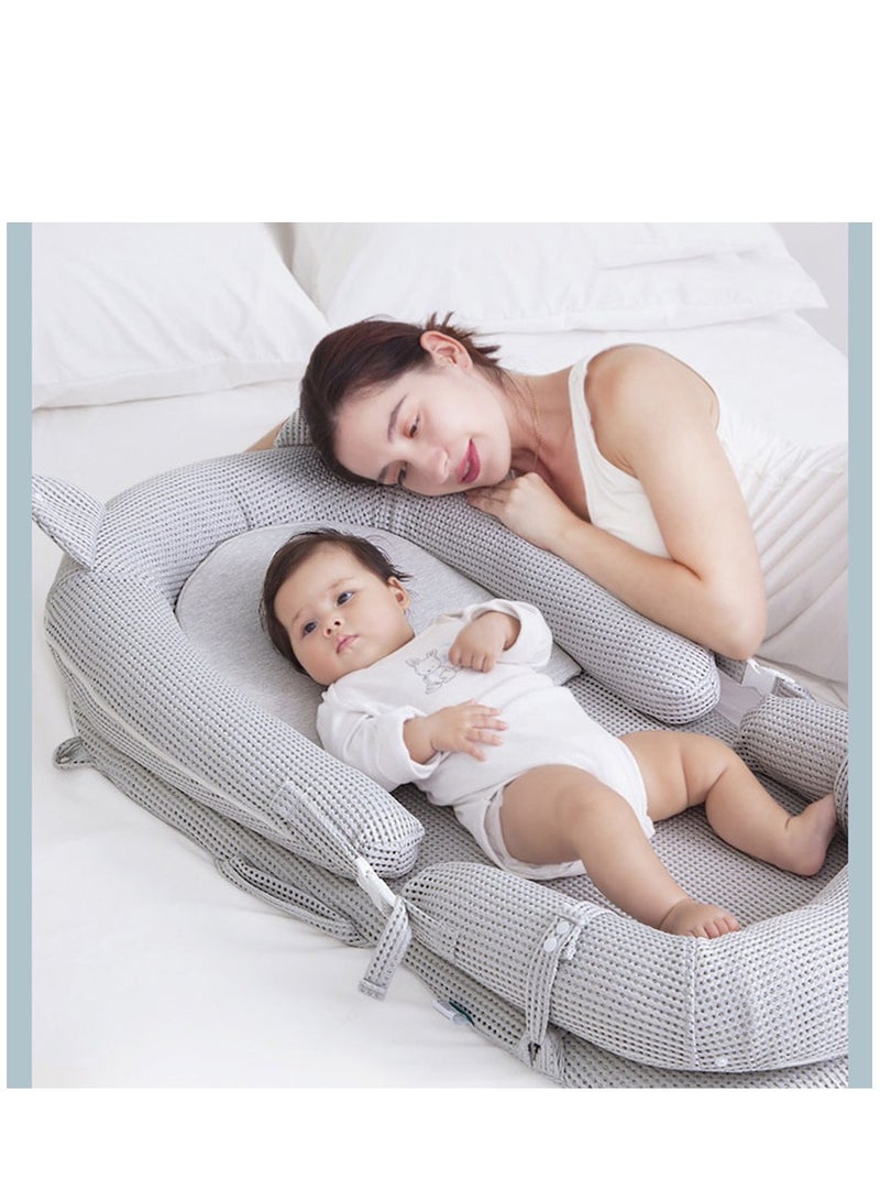 Soft And Lightweight Portable Design With Printed Bassinet For Up To 0-12 Months, Baby Lounger Baby Nest Cotton Newborn Bassinet Mattress for Baby