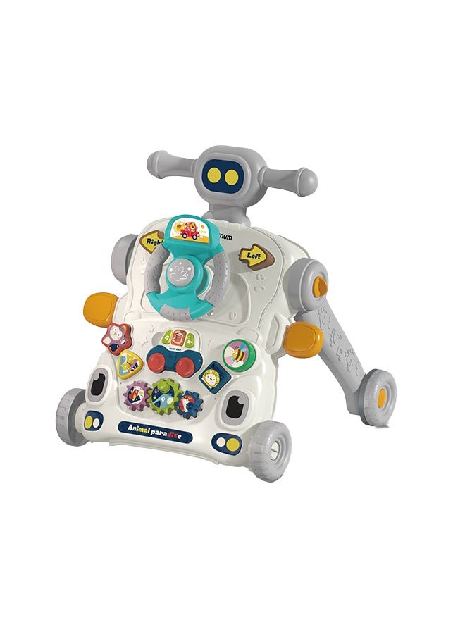 3 in 1 Baby Walker With Musical Keyboard - Grey