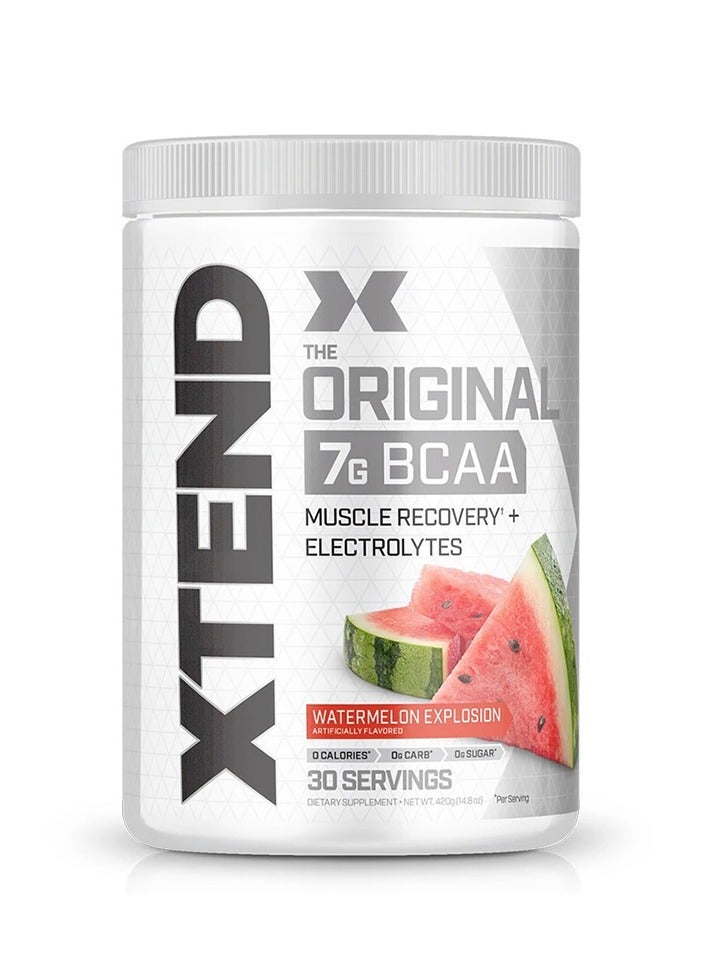 Xtend Original BCAA Powder, Sugar-Free Post Workout, Muscle Recovery, Drink With Amino Acids 7g BCAAs, For Men And Women, Watermelon Explosion Flavor, 30 Servings