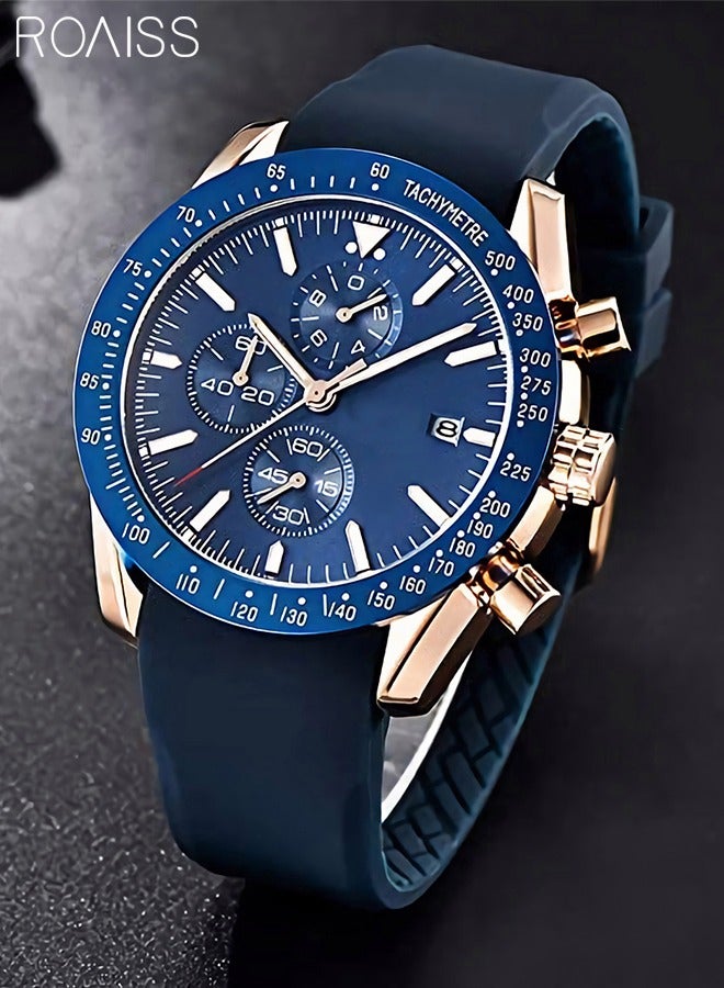 Stylish Wrist Watch for Men with Silicone Strap and Perfect Quartz Movement Waterproof and Scratch Resistant