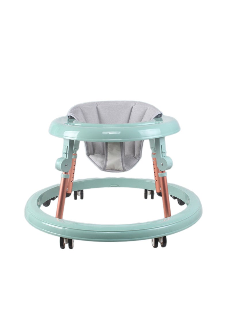 Arabest Baby Walker on Wheels, Activity Center Anti-Rollover with Quiet Wheels, 5 Positions Height Adjustable Foldable Baby Walker, Boys and Girls 6-18 Months, with Footrest, Green