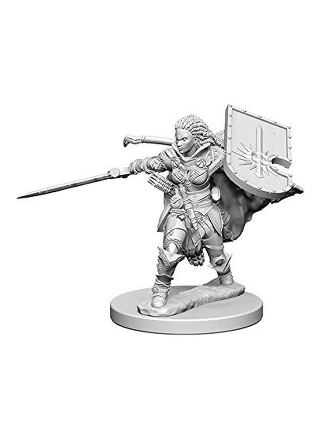 2-Piece Deep Cuts Unpainted Miniatures Human Female Paladin Figure Set