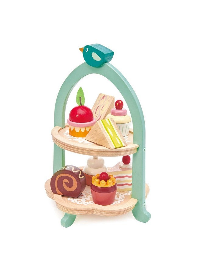 Mini Chef Birdie Afternoon Tea Stand Realistic English Sandwich Cake And Pastry Tower For Pretend Play Hightea Party Social Creative And Imaginative Role Play Age 3+