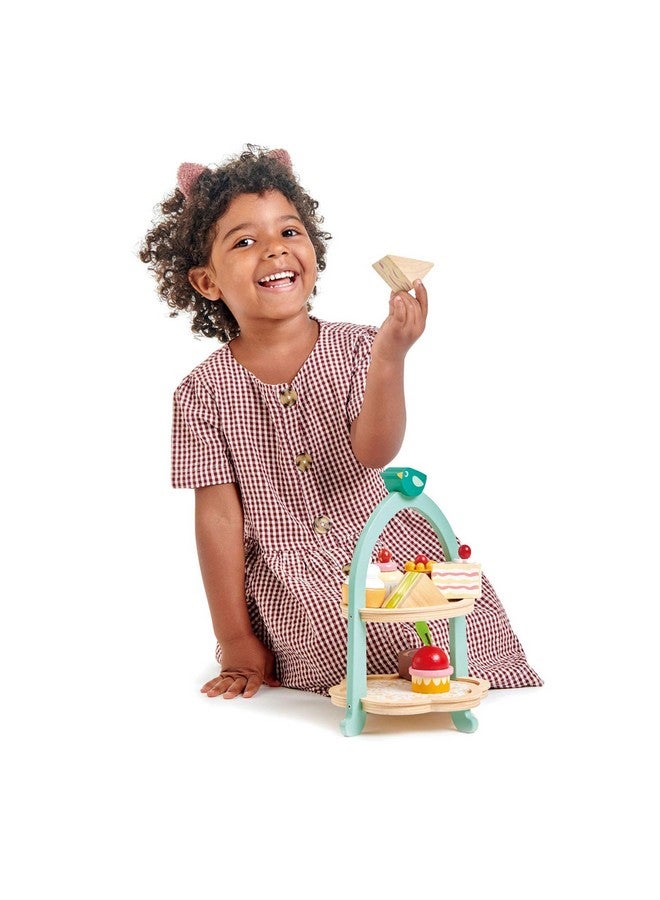Mini Chef Birdie Afternoon Tea Stand Realistic English Sandwich Cake And Pastry Tower For Pretend Play Hightea Party Social Creative And Imaginative Role Play Age 3+