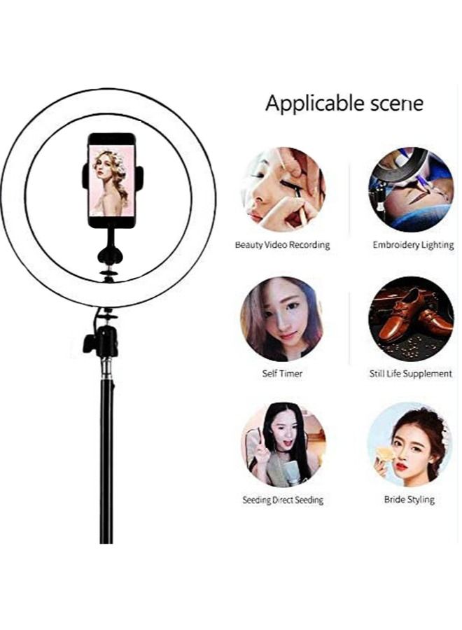 10 Selfie Ring Light with 210CM Tripod Stand Including Phone Holder Ring Light for iPhone Android Light Stand for Live Stream Makeup YouTube Video Photography