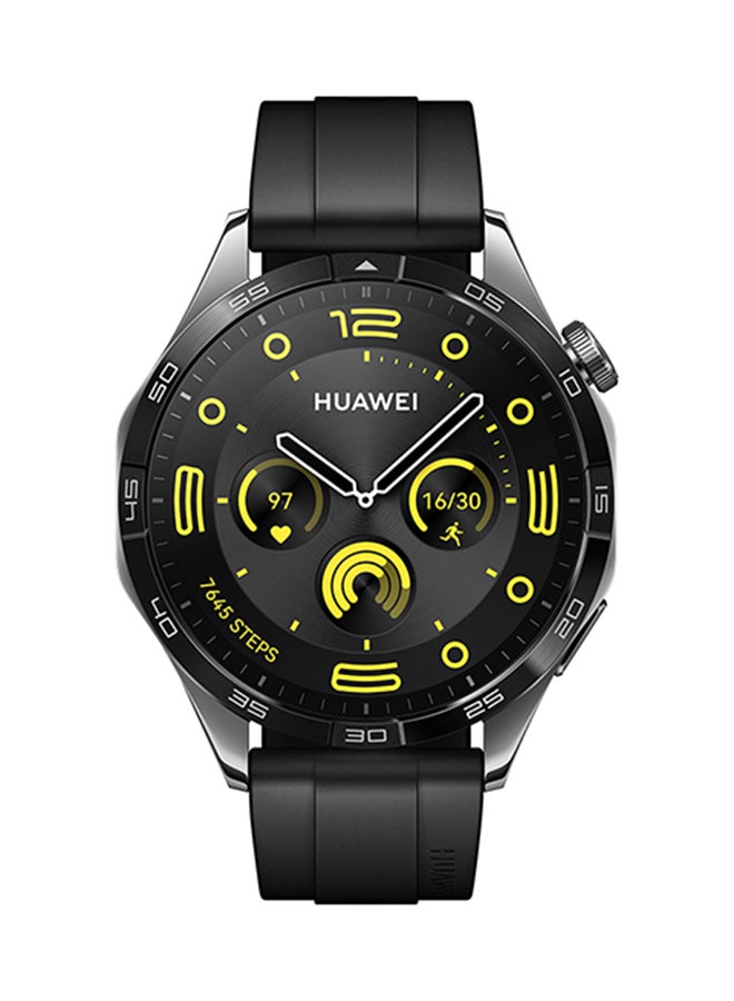 Watch GT4 46mm Smartwatch, Upto 2-Weeks Battery Life, Dual-Band Five-System GNSS Positioning, Pulse Wave Arrhythmia Analysis, 24/7 Health Monitoring, Compatible With Andriod And iOS Black