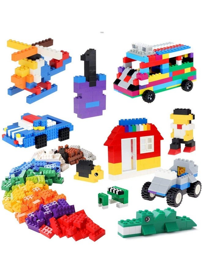 Building Bricks 568 Pieces Toys Classic Building Blocks Includes Wheels Door Window Compatible Bulk Block With Storage Box And Baseplate Stem Educational Gift For Kids 3+ Year