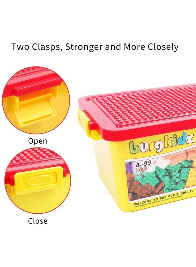 Building Bricks 568 Pieces Toys Classic Building Blocks Includes Wheels Door Window Compatible Bulk Block With Storage Box And Baseplate Stem Educational Gift For Kids 3+ Year