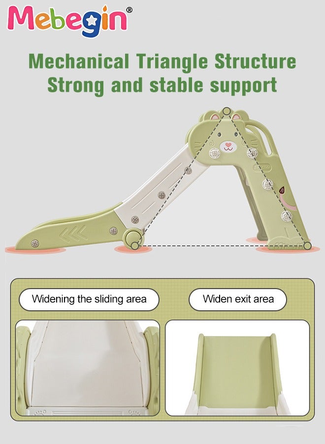 Folding Slide with Adorable Appearance, Freestanding Climber Playset, Durable Sturdy Slide with Three-stage Slide Design, Solid Base, Smooth Edges and Corners, Indoor and Outdoor Use, Ideal Gifts for Kids, 40*112*55cm