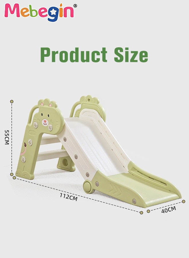 Folding Slide with Adorable Appearance, Freestanding Climber Playset, Durable Sturdy Slide with Three-stage Slide Design, Solid Base, Smooth Edges and Corners, Indoor and Outdoor Use, Ideal Gifts for Kids, 40*112*55cm