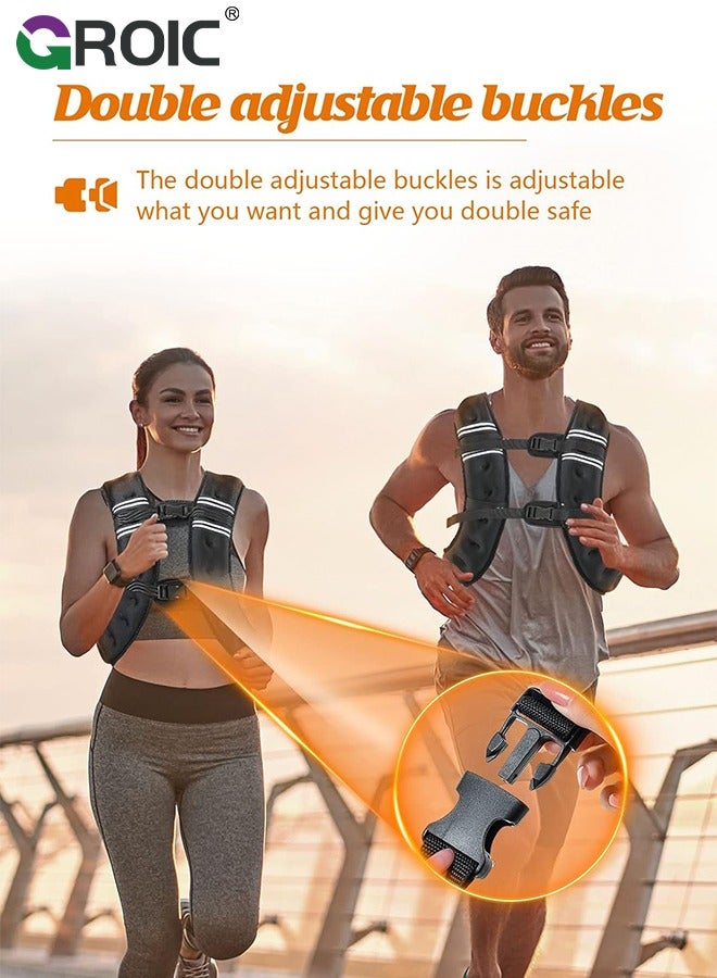 3KG Weighted Vest Ankle Weights for Men Women, Workout Equipment Cardio Equipment Weight Training, Strength Training Equipment with Reflective Stripe for Running, Home gym