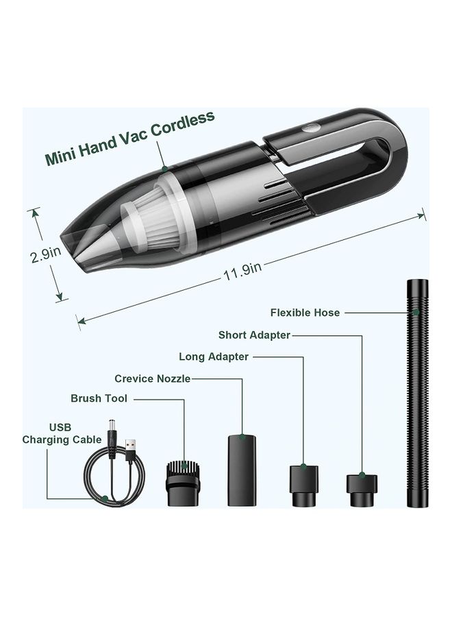 Handheld Cordless Vacuum Cleaner 120 W Vacuum 4 Black
