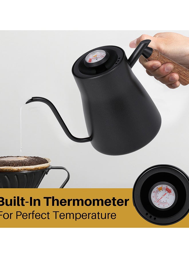 Coffee Kettle With Thermometer Black 23x12.8x15.5cm