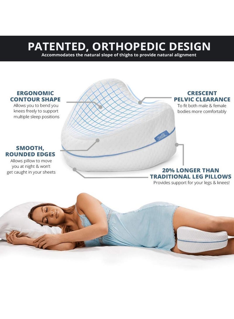 Contour Legacy Leg & Knee Foam Support Pillow, Soothing Pain Relief for Sciatica, Back, Hips, Knees & Sciatica Nerve Pressure Relief
