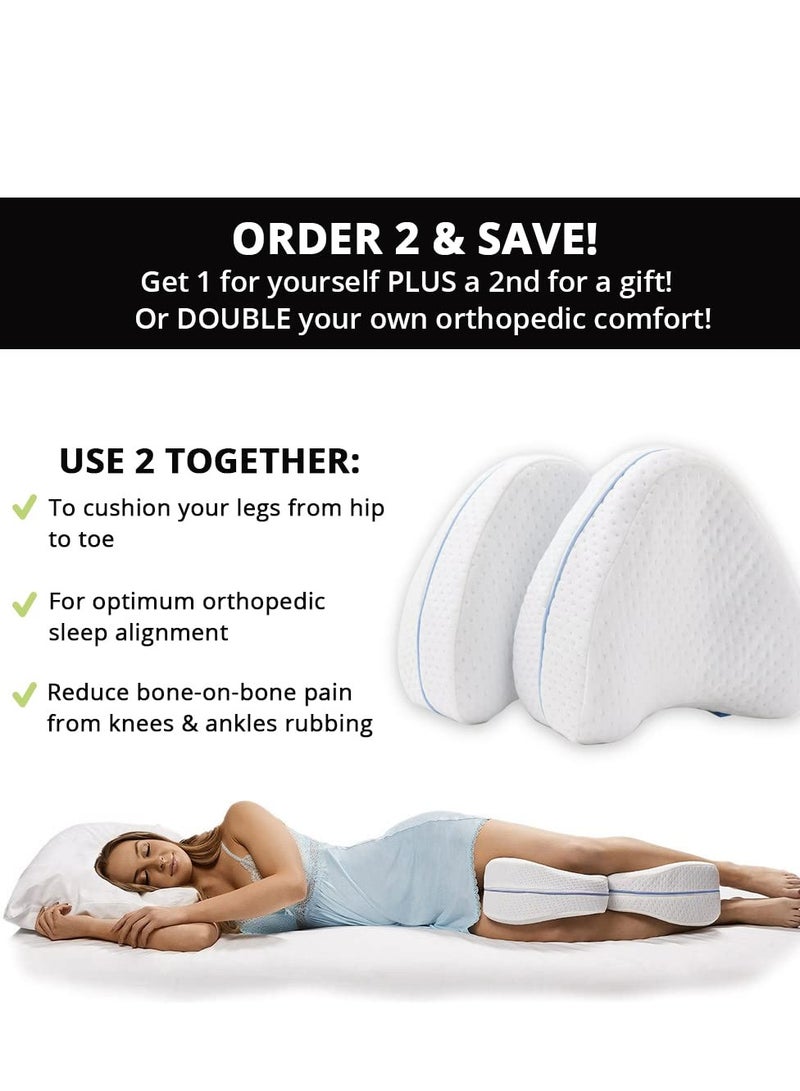 Contour Legacy Leg & Knee Foam Support Pillow, Soothing Pain Relief for Sciatica, Back, Hips, Knees & Sciatica Nerve Pressure Relief