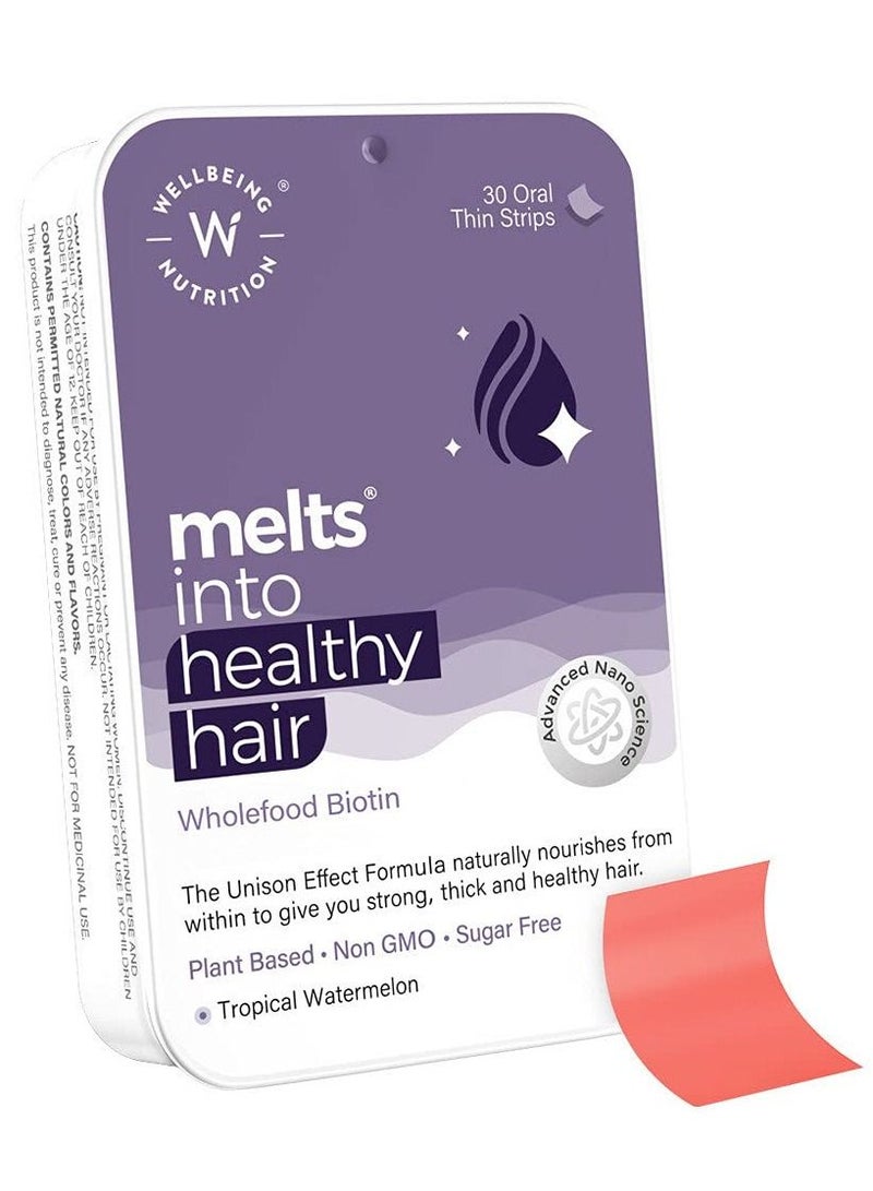 Healthy Hair With Plant Based Biotin Palmetto For Nutrition Growth 30 Strips