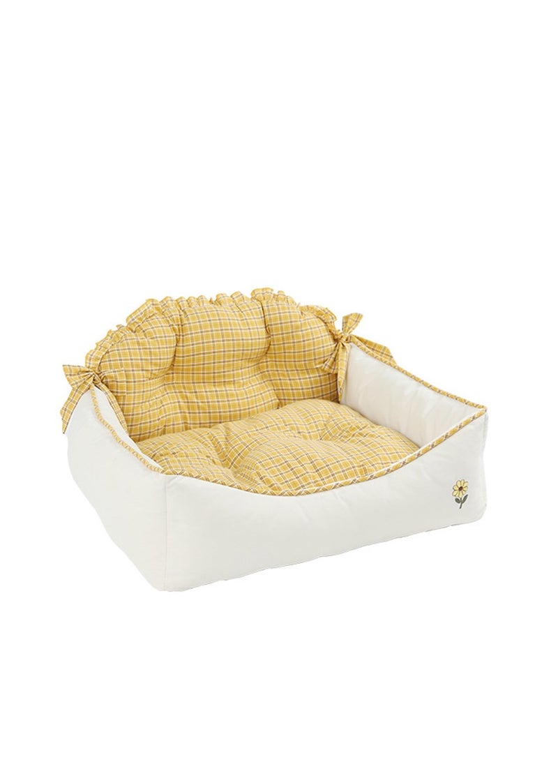 Plush Pet Bed, Cute Warm And Comfortable Sofa Pet Kennel, Thickened Non-Slip Soft Pet Bed For Dogs And Cats