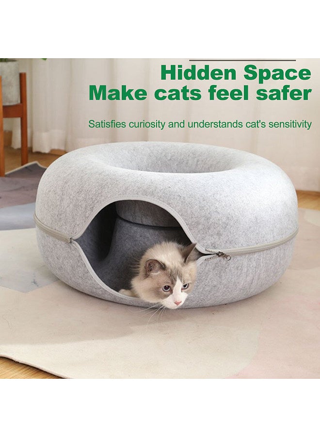Cat Tunnel Bed for Indoor Cats Cat Toy Donut Cat Bed Durable  Dual-Function Design Scratch Resistant- Suitable for Cats Rabbit Small Animals