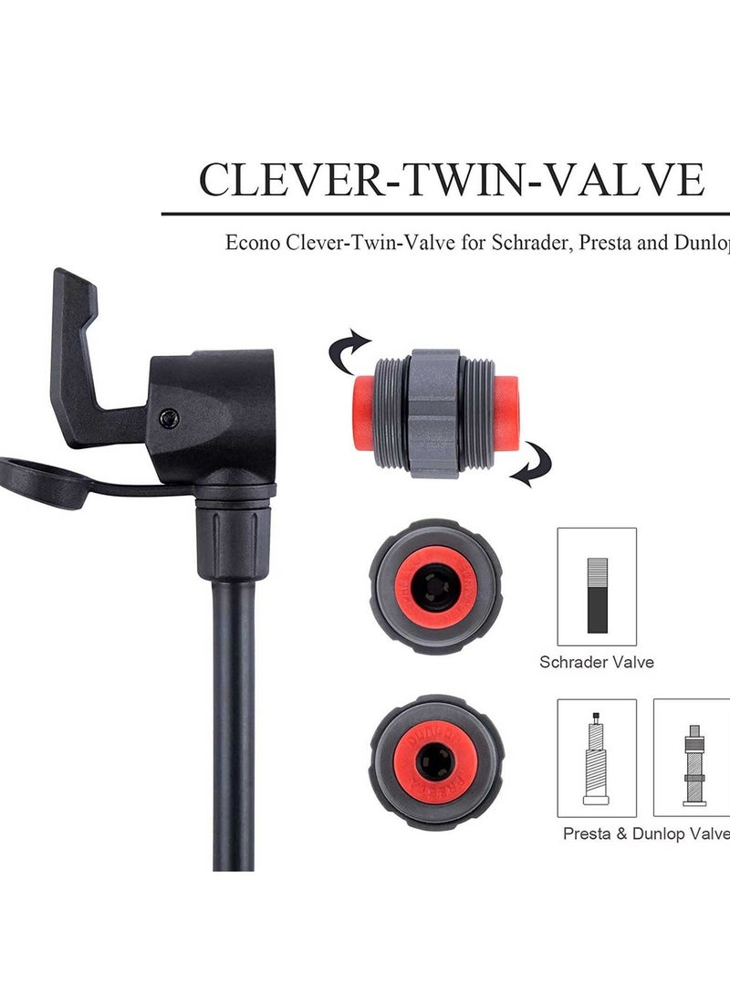 Mini Bike Pump with Gauge Portable Bicycle Tire Pump 120 PSI Bike Air Pump fits Presta & Schrader & Dunlop Valve Road MTB Bike Pump Comes with Mounting Bracket Black Grey