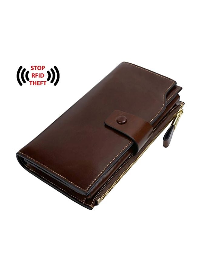 Leather RFID Blocking Wallet Coffee Rfid