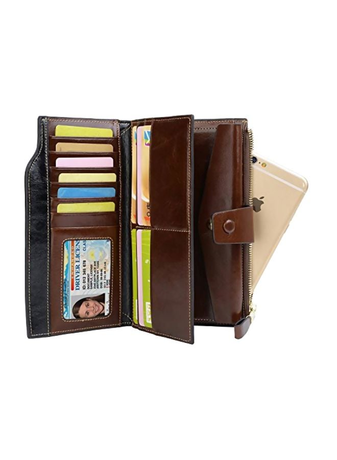 Leather RFID Blocking Wallet Coffee Rfid