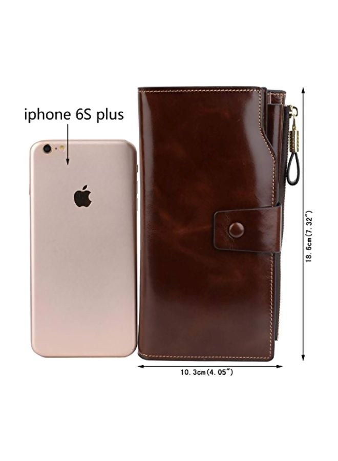 Leather RFID Blocking Wallet Coffee Rfid